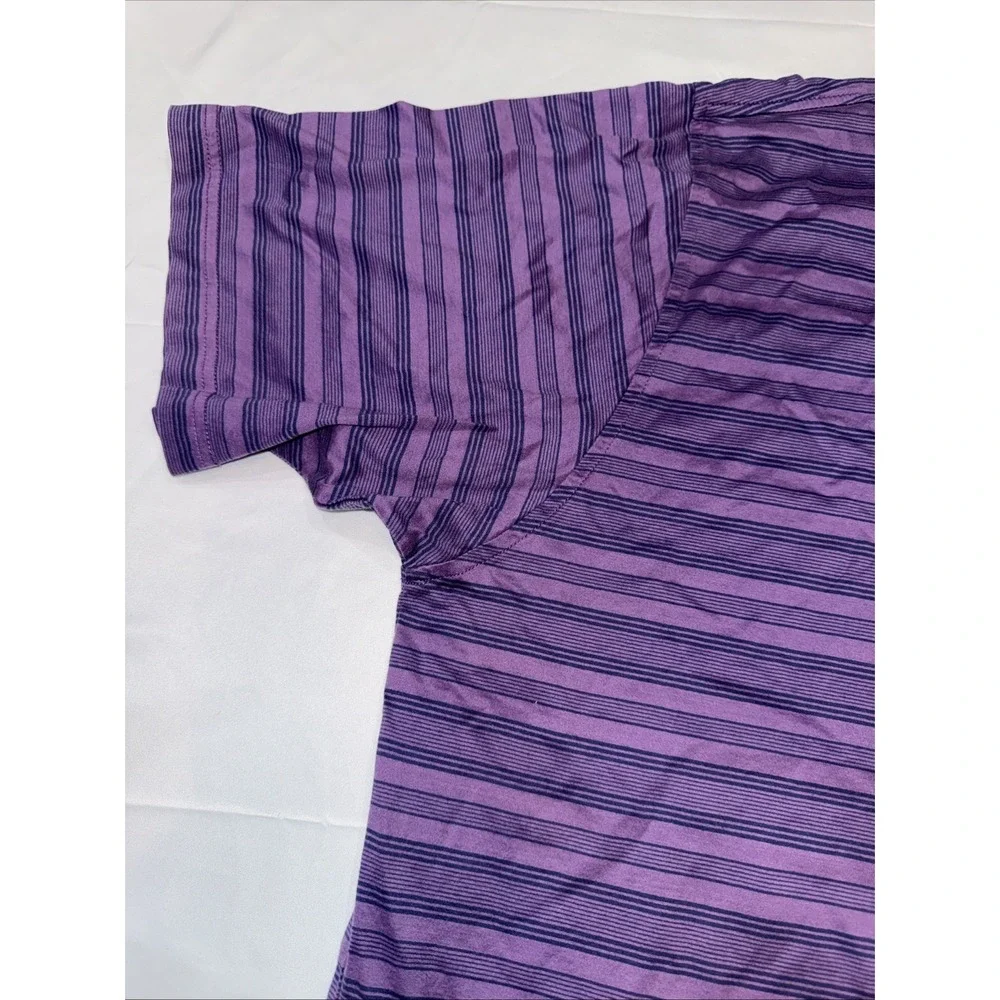 Peter Millar Kapalua Cotton Polo Golf Shirt Sz XXL Purple/Navy Striped